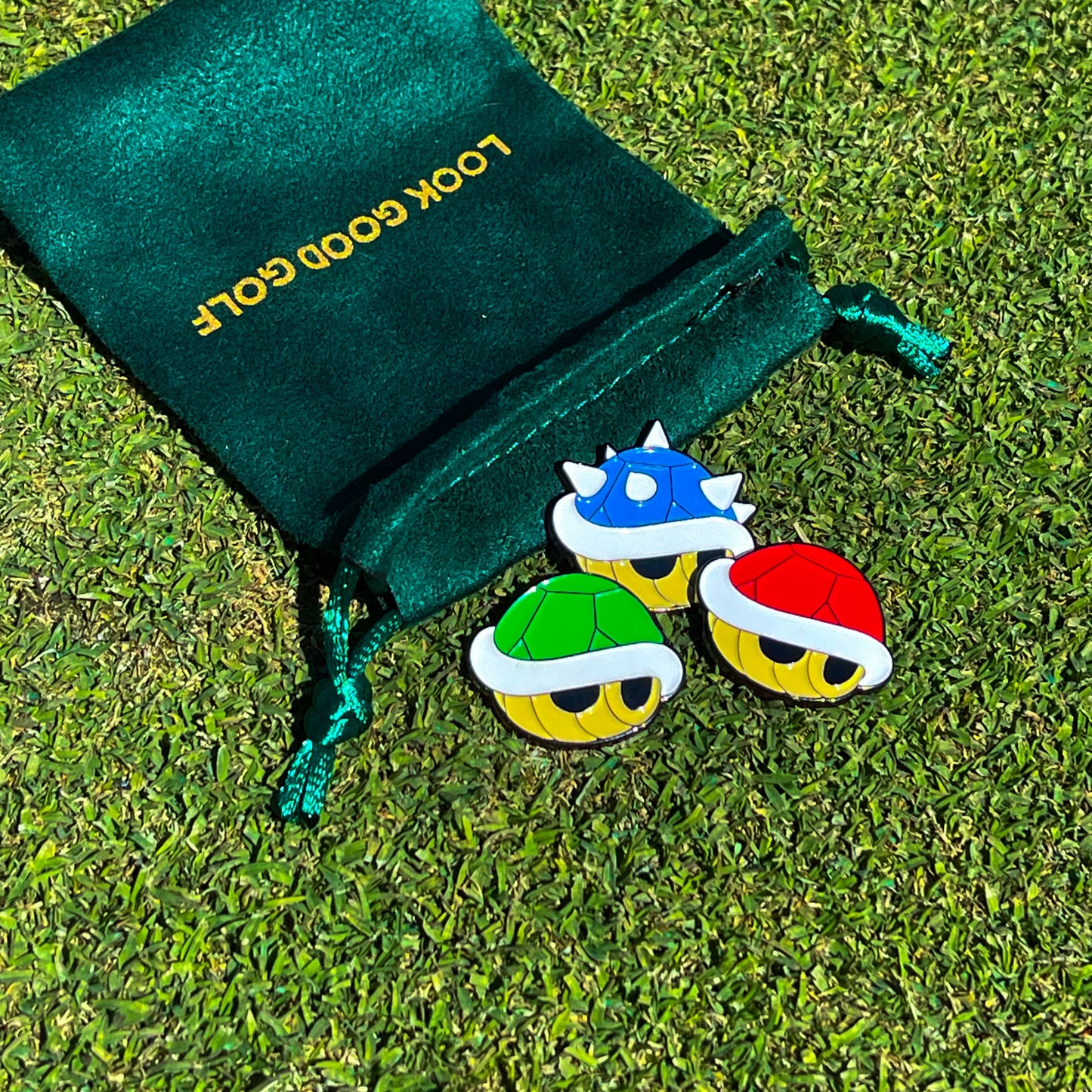 Triple Shell Golf Ball Markers Set of 3 | Awesome Golf Gift Idea